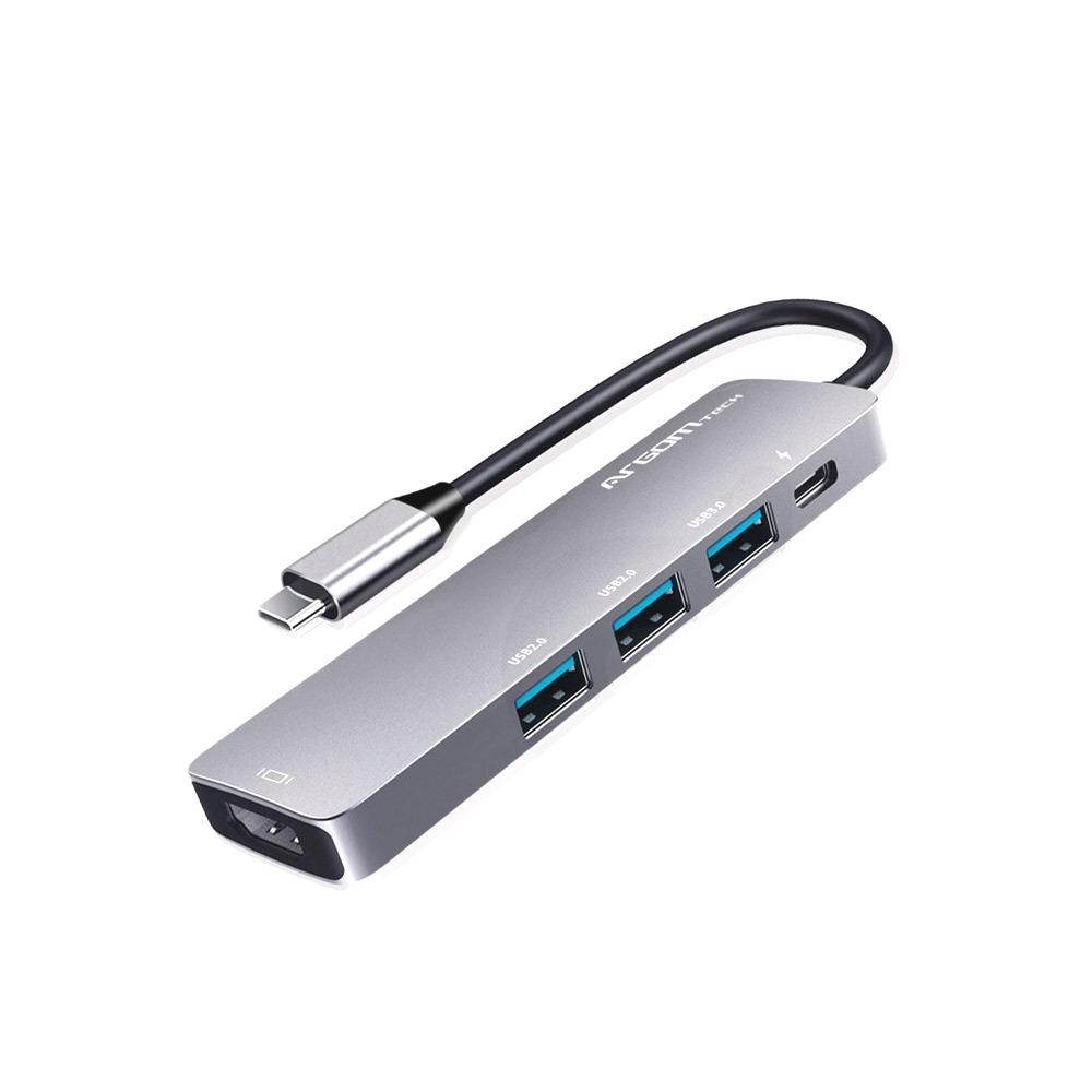 Hub de 5 puertos HDMI 4K, USB 3.0, USB 2.0 y ranura PD. / Tipo-C