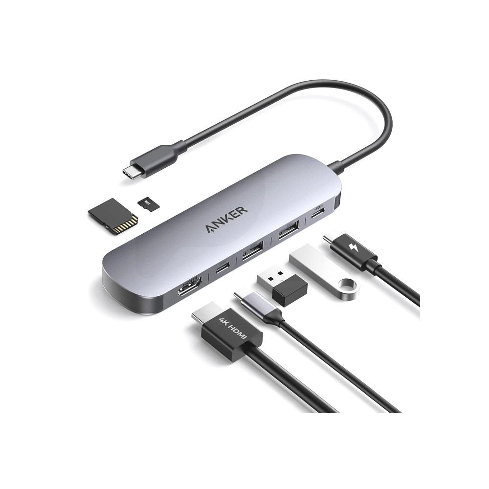 Hub USB-C 7 en 1, 4K HDMI Gris