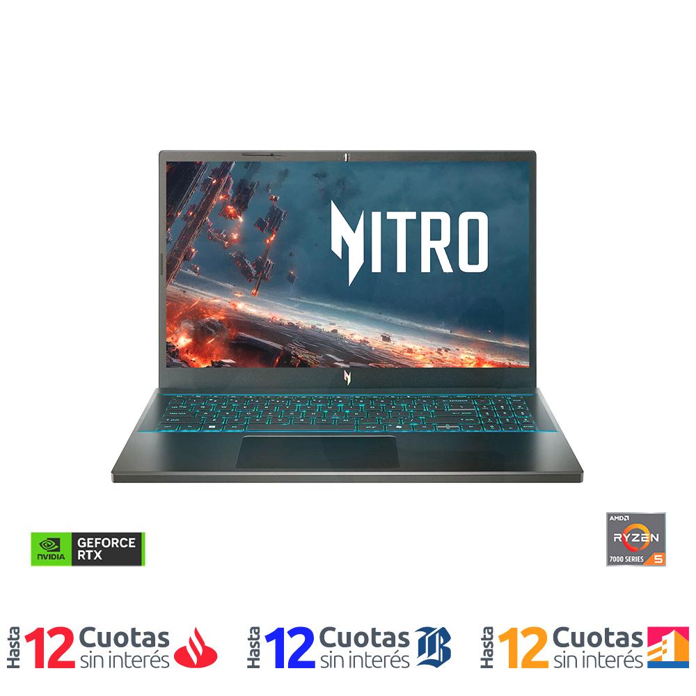 Notebook Gamer Nitro V AMD Ryzen 5-7435HS NVIDIA RTX 3050 15,6" 165Hz 16GB RAM 512 SSD Windows 11 Home Negro ANV15-41-R6HJ-2 