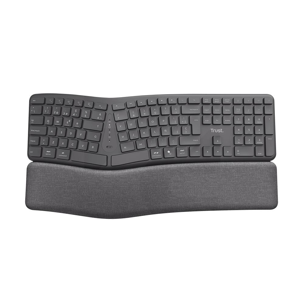 Teclado Inalámbrico Ergonómico Multidispositivo  Keyra - Negro